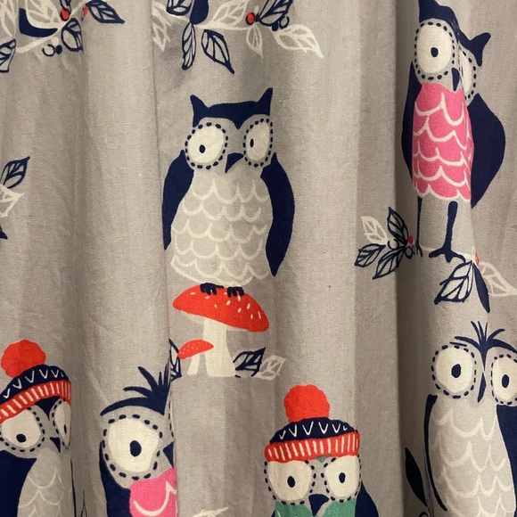 Mini Boden Adorable Gray dress with novelty Owl print. Size 7 - 8 year - Picture 2 of 9